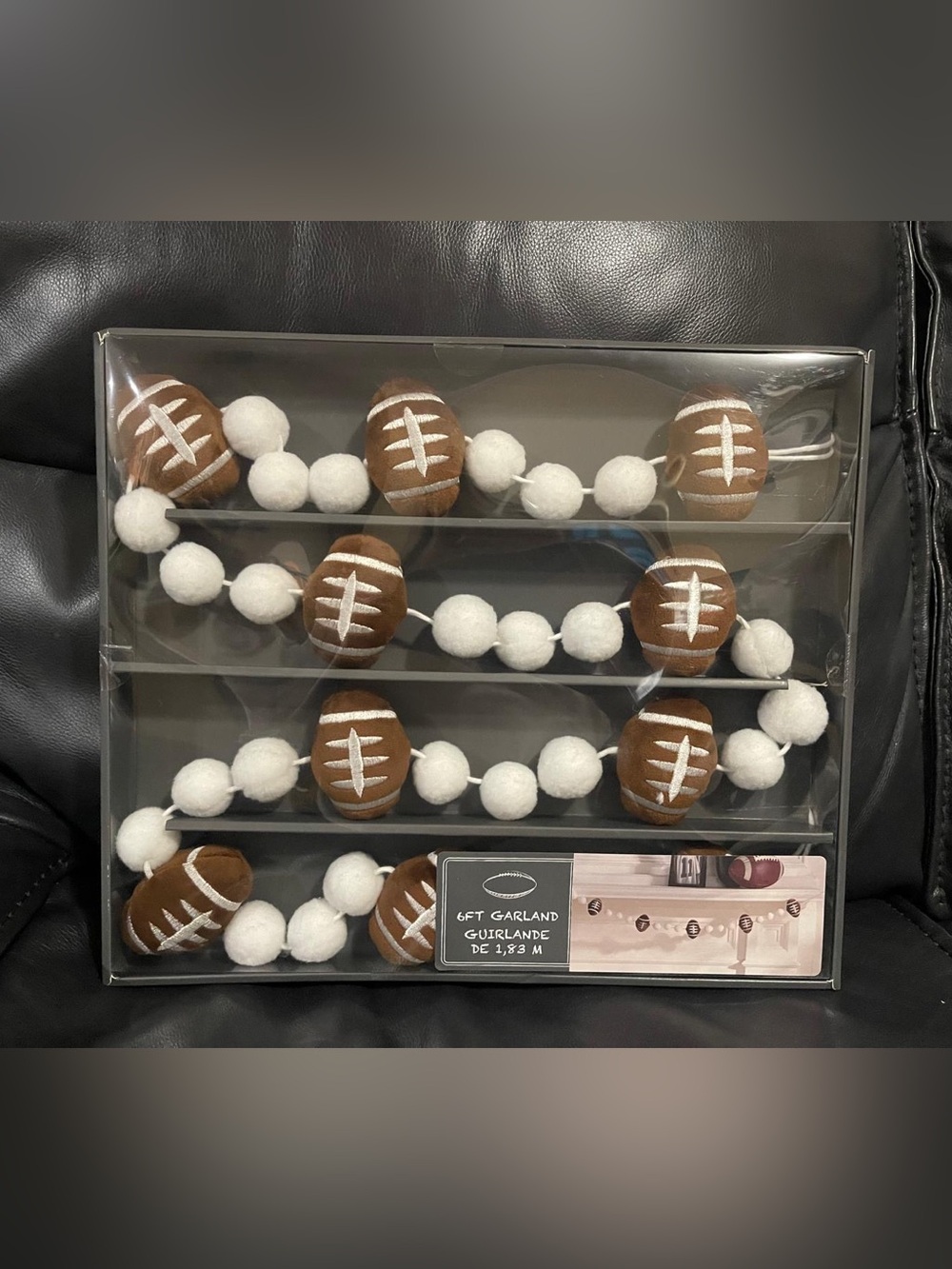 Football Felt Garland - Brown and White Home Accents
